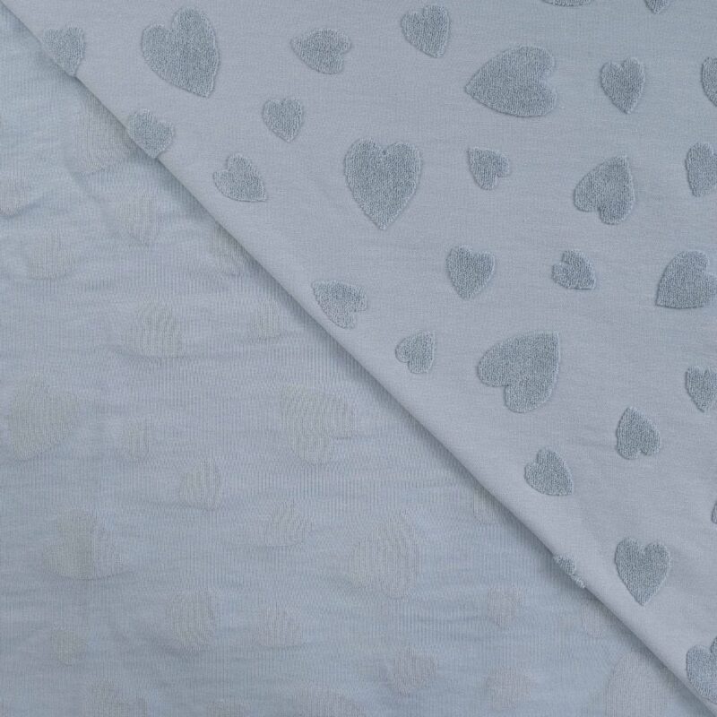 tissu jersey de coton jacquard bleu jean 2