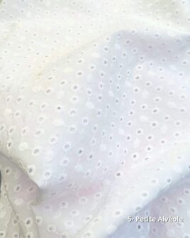 tissus cotons broderie anglaise blanc petite alvéole oeko-tex