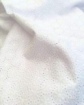 tissus cotons broderie anglaise blanc rosace oeko-tex