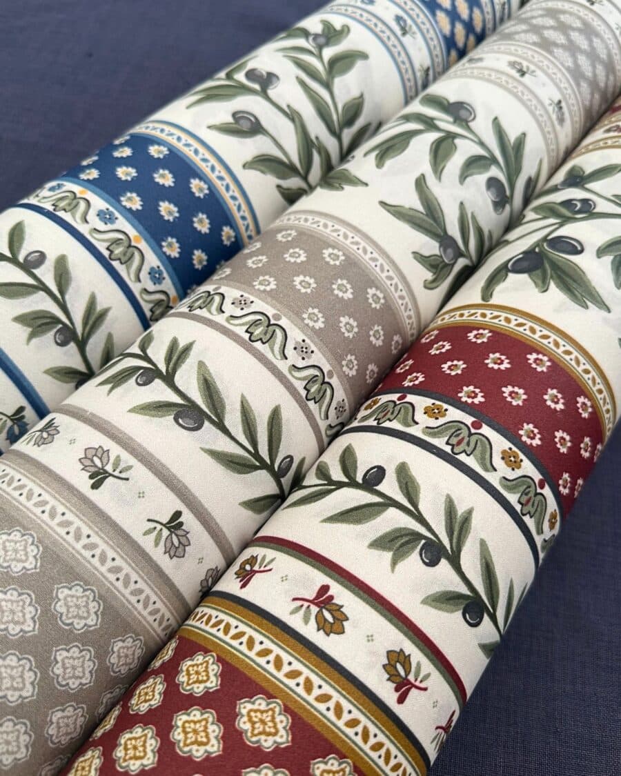 tissu coton enduit provençal 3 motifs