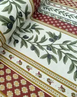 tissu coton enduit provençal bordeaux