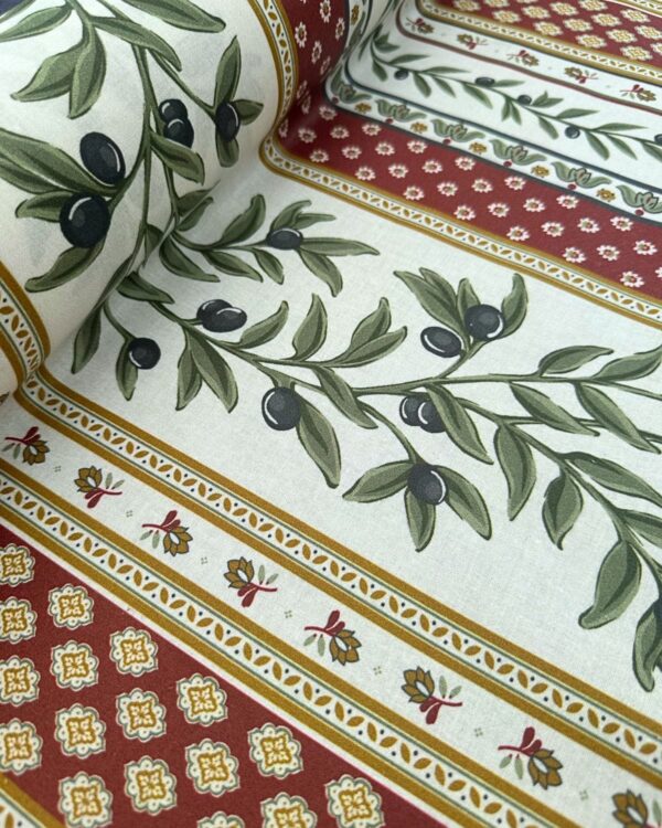 tissu coton enduit provençal bordeaux
