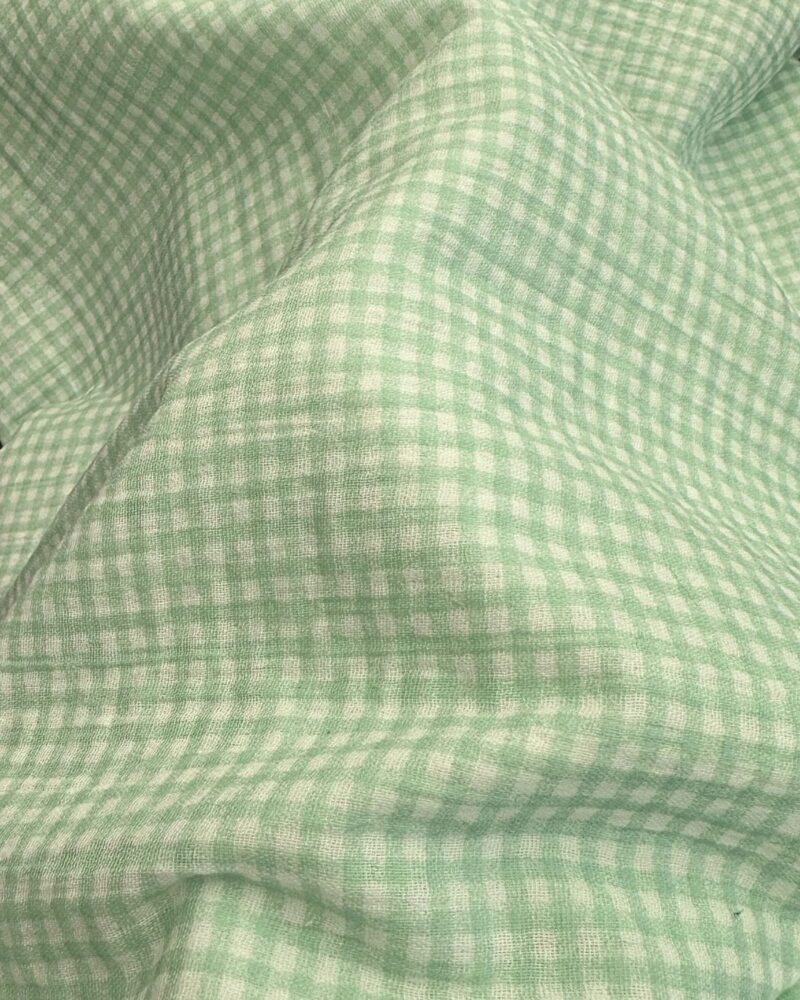 Tissu Double Gaze Imprimé Vichy Petit Carreau : 4 Coloris – Image 4