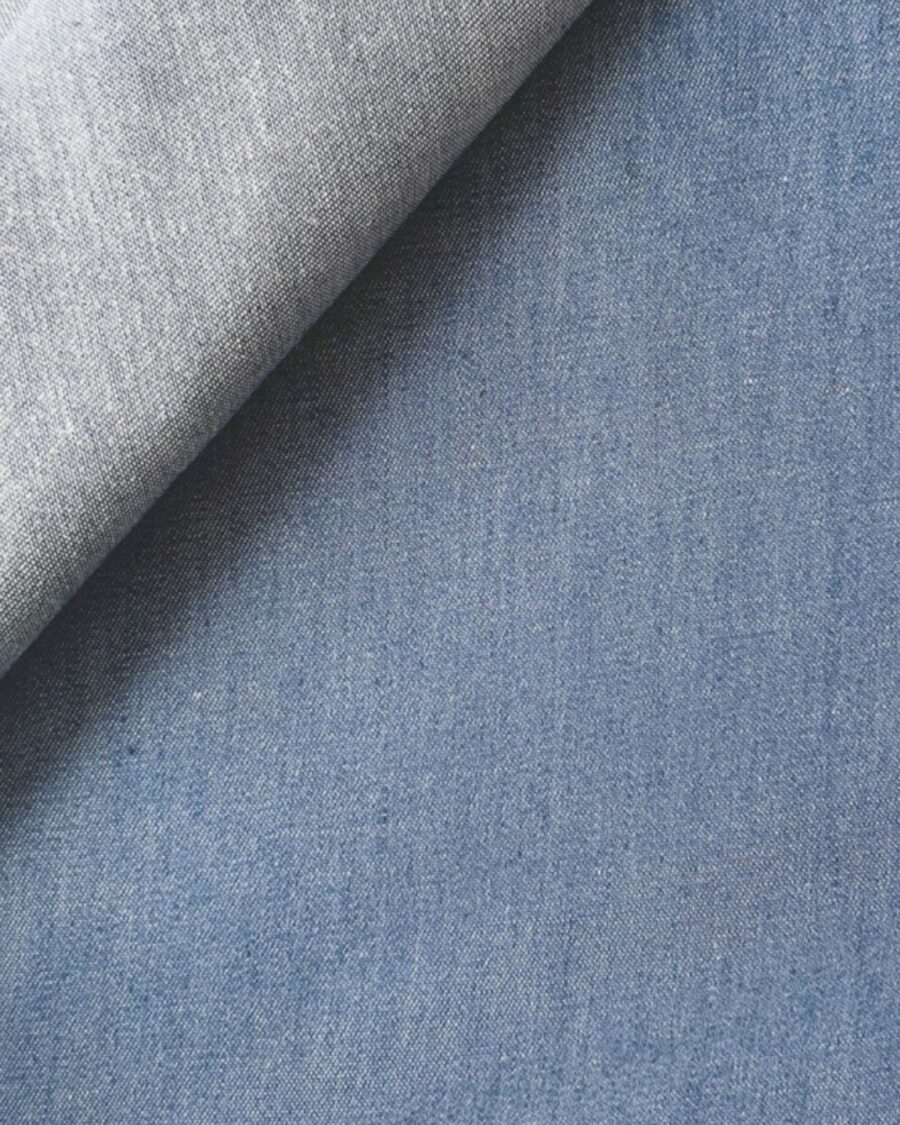 toile chambray jean bleu délavé