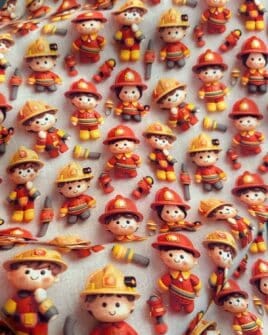 tissu coton 3D pompier greige