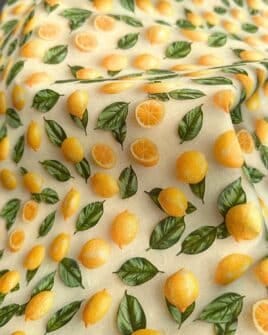 tissu coton enduit 3D citron