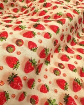tissu coton enduit 3D fraise
