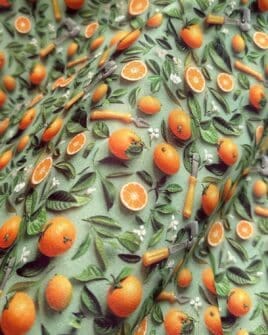 tissu coton enduit 3D orange