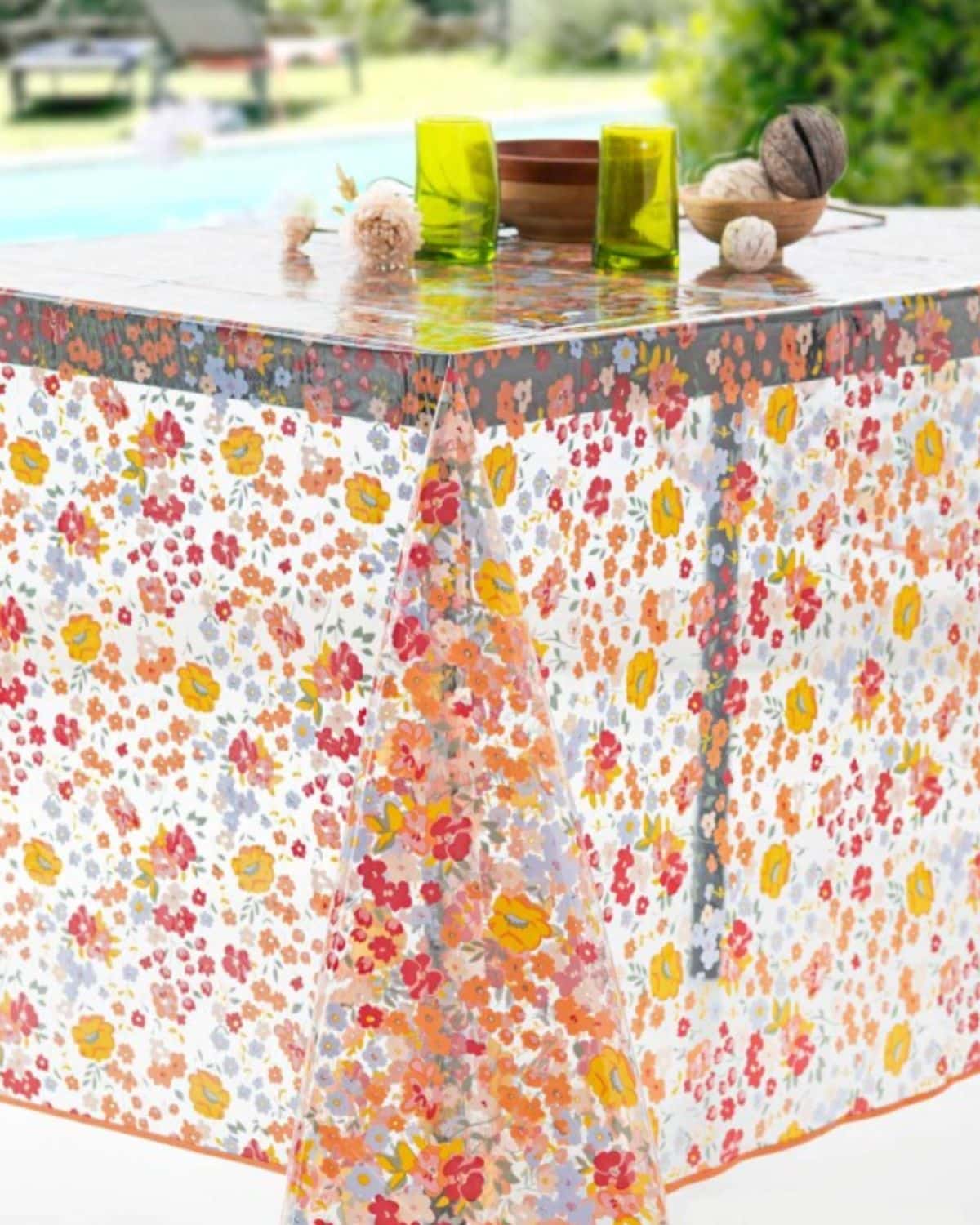 nappe toile cirée translucide elise multicolore