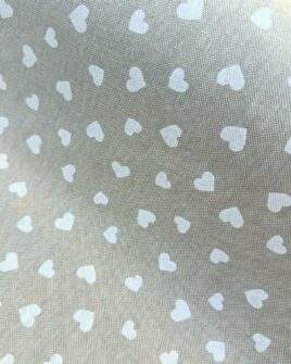 tissu polycoton largeur 280cm coeur blanc