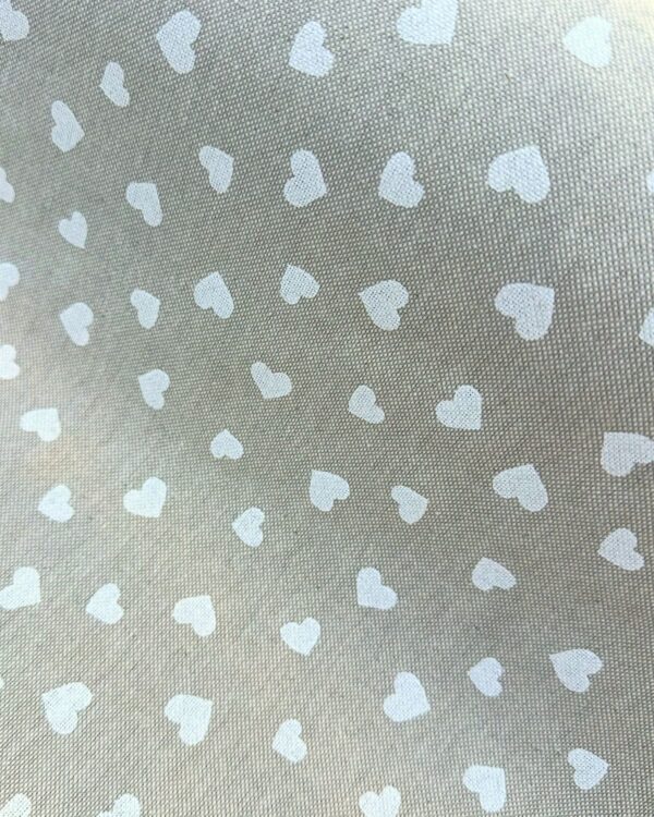 tissu polycoton largeur 280cm coeur blanc