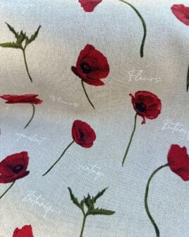 tissu polycoton largeur 280cm coquelicot