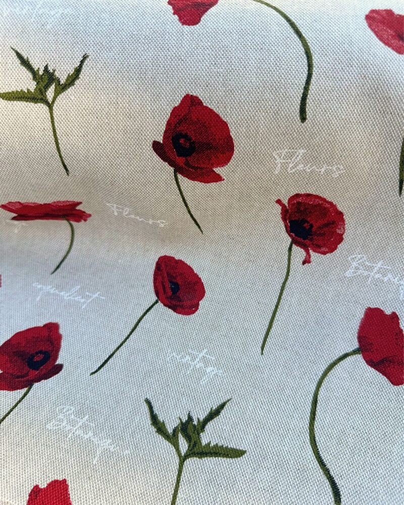 tissu polycoton largeur 280cm coquelicot