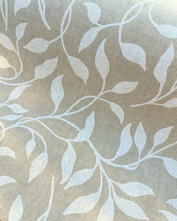 tissu polycoton largeur 280cm feuillage blanc