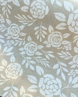 Tissu Polycoton Largeur 280cm Fleur Boho Aspect Lin