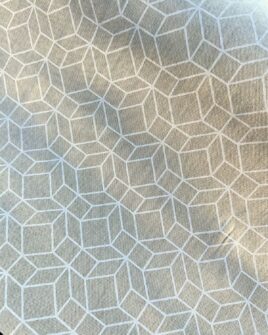 tissu polycoton largeur 280cm imprimé graphique blanc