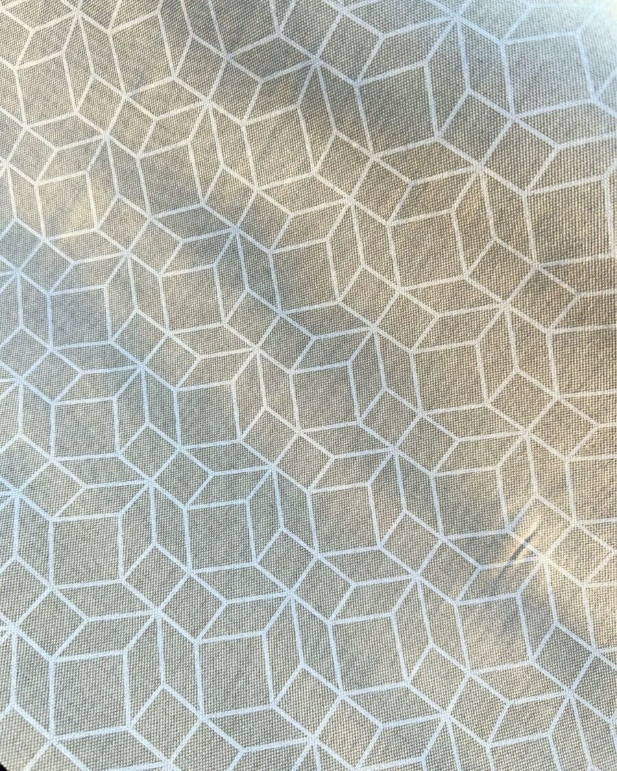tissu polycoton largeur 280cm imprimé graphique blanc