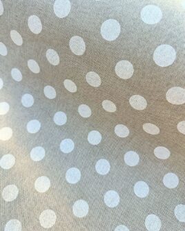 tissu polycoton largeur 280cm imprimé gros pois blanc