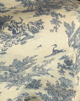 tissu coton enduit mini pastorale bleu