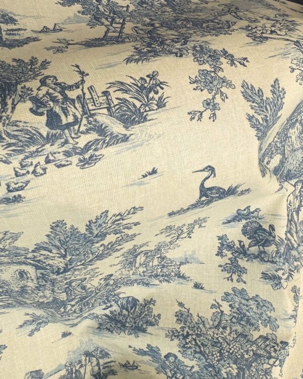 tissu coton enduit mini pastorale bleu