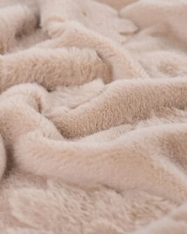 tissu fausse fourrure imprimé fleur sable 2