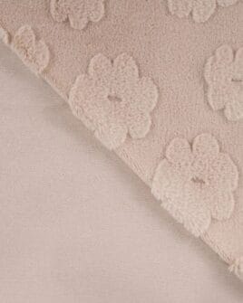 tissu fausse fourrure imprimé fleur sable 3