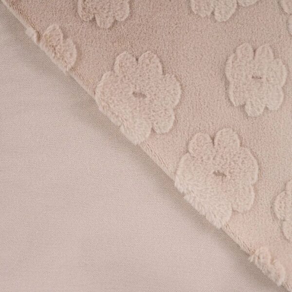 tissu fausse fourrure imprimé fleur sable 3