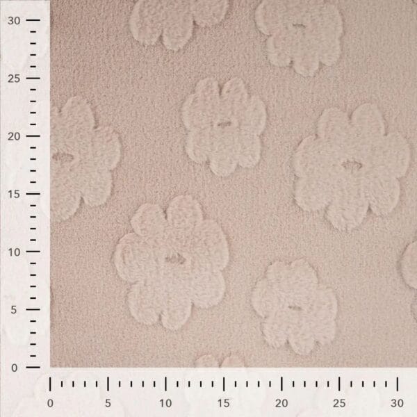 tissu fausse fourrure imprimé fleur sable 5