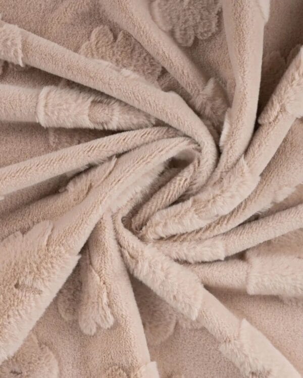 tissu fausse fourrure imprimé fleur sable