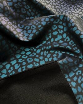 tissu polaire imperméable léopard bleu