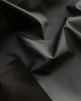 tissu polaire imperméable uni noir réversible