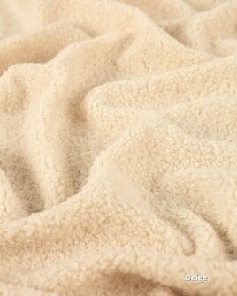tissu teddy bouclette beige