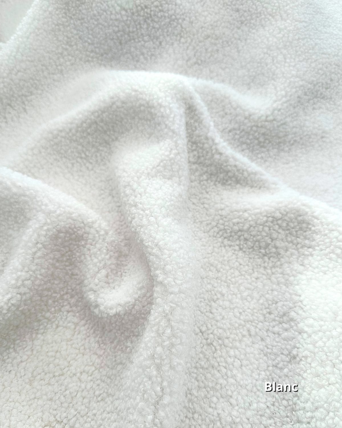 tissu teddy bouclette blanc