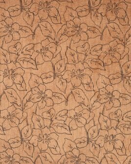 tissu velours côtelé 500 raies imprimé fleur camel 3