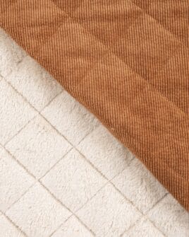 tissu velours côtelé matelassé camel