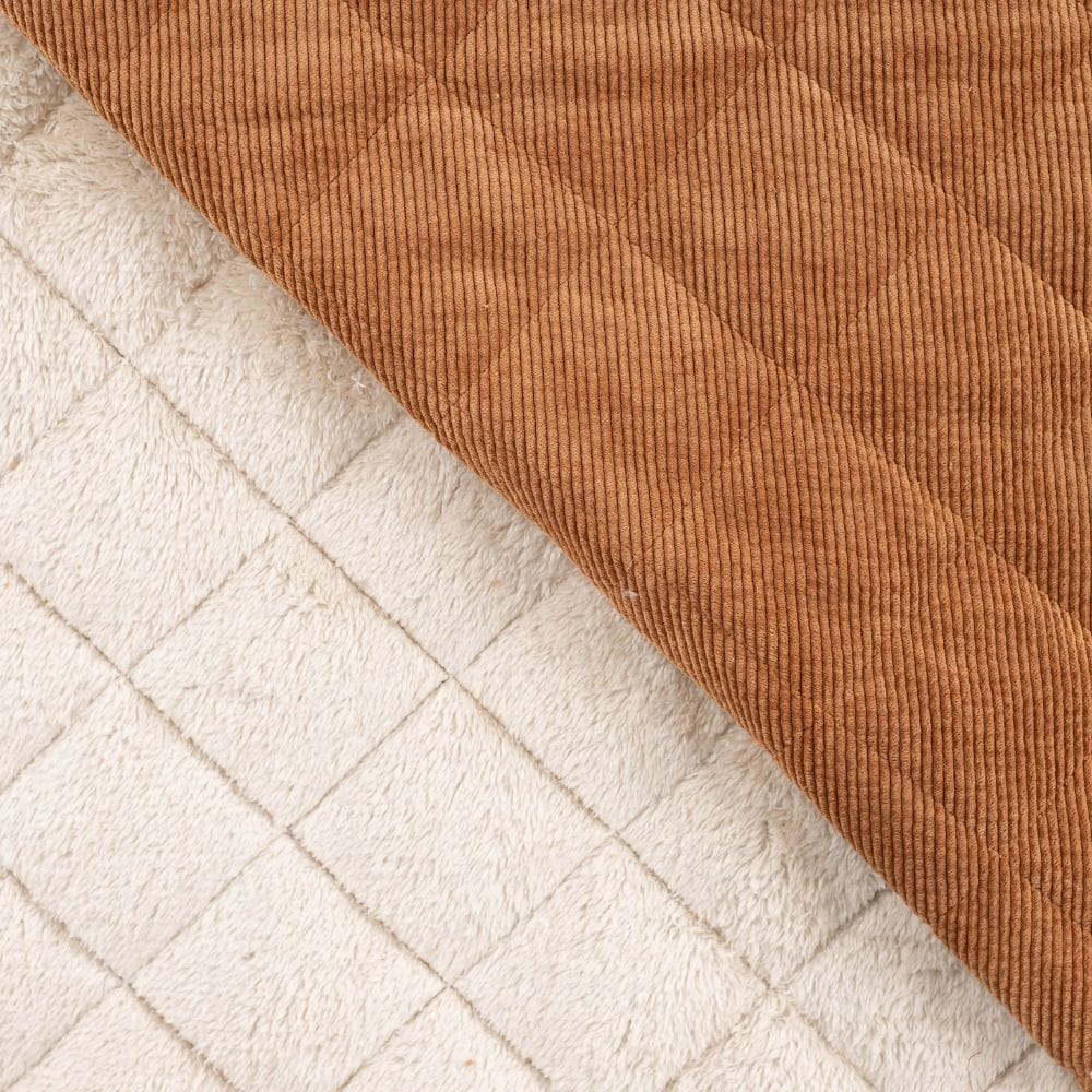 tissu velours côtelé matelassé camel