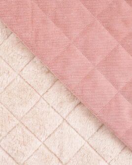 tissu velours côtelé matelassé vieux rose