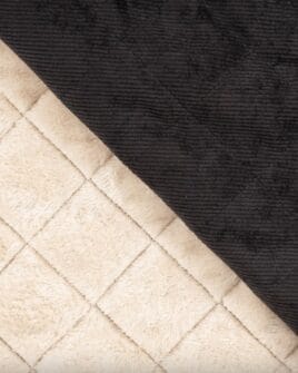 tissu velours matelassé noir