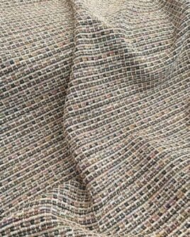 tissu bouclé luxe lurex taupe
