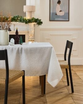 nappe nydel éventail blanc argent 2