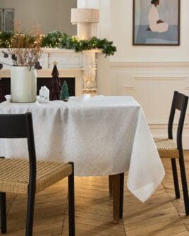 nappe nydel éventail blanc argent