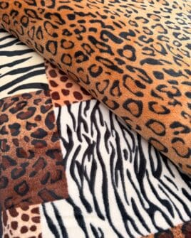tissu polaire imprimé léopard zèbre guépard patchwork