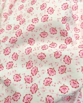 tissu popeline de coton oeillet rose