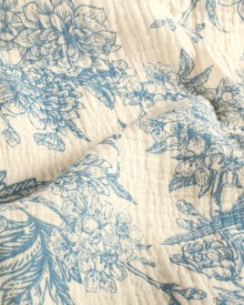 tissu double gaze teint colibri cobalt 2