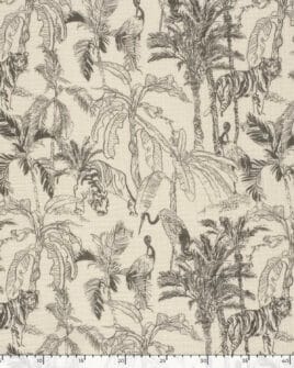 tissu double gaze teint imprimé jungle anthracite 5