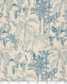 tissu double gaze teint imprimé jungle cobalt 5