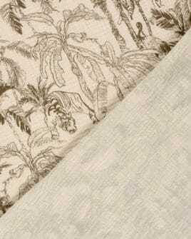 tissu double gaze teint imprimé jungle taupe 4
