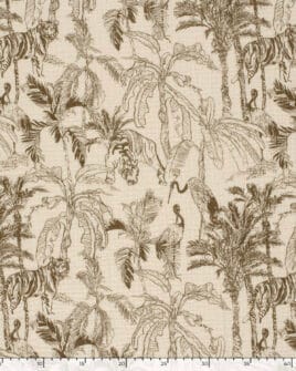tissu double gaze teint imprimé jungle taupe 5