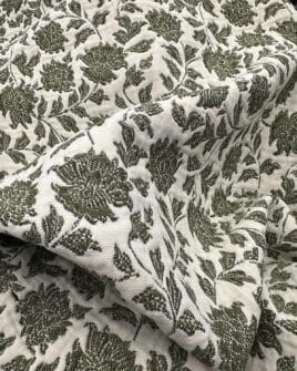 tissu jacquard fleur indienne vert sauge (1)