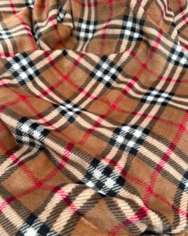 tissu polaire écossais chocolat clair